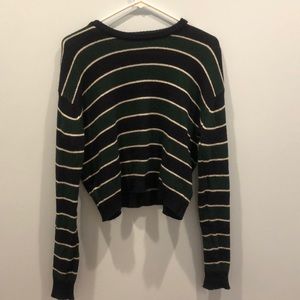 Brandy Melville Navy/Green/White Sweater
